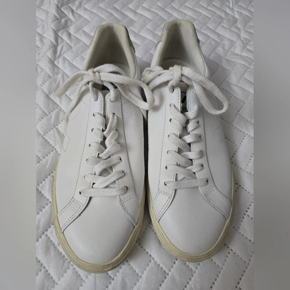 Veja Esplar Leather White Sneakers Shoes - Picture 5 of 9